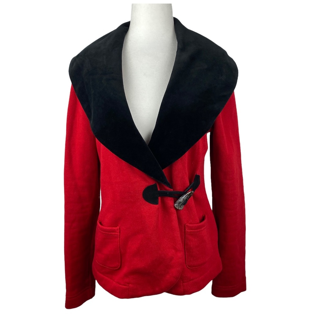 Lauren Ralph Lauren Women's Cotton Blazer Cardigan Shawl Collar Toggle Size S